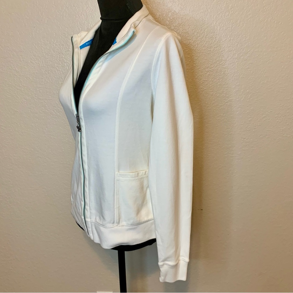 Fresh Produce Warm-Up Sweat Track Jacket Starfish Zipper Pull White Size Small - Picture 8 of 16